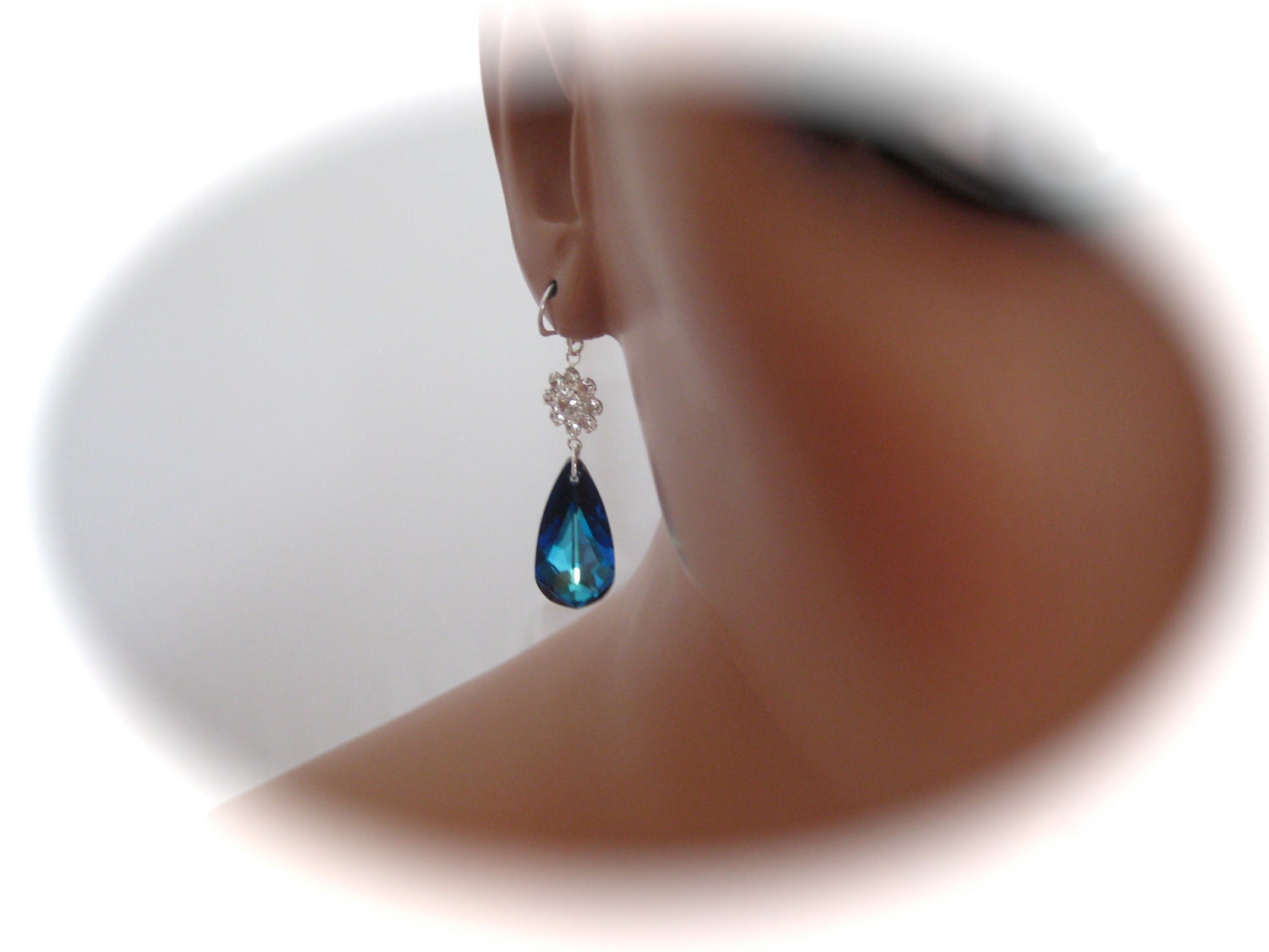 wedding jewelry - Swarovski Crystal teardrop earrings - bridal jewelry