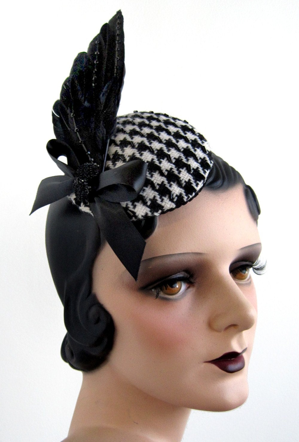 Houndstooth Wing Fascinator