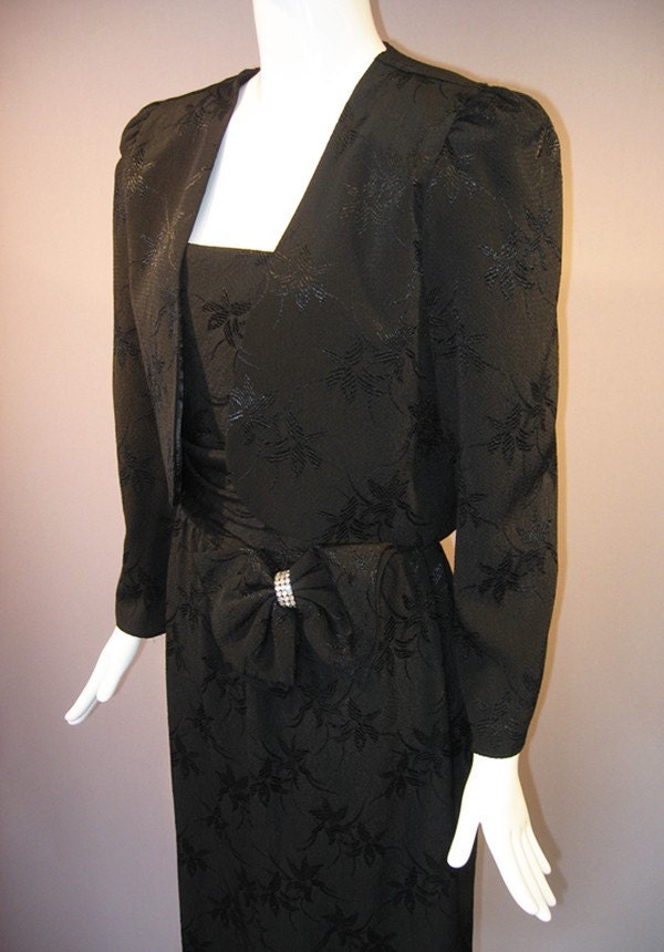 vintage 1980's dress and jacket set