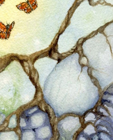 Fantasy Fine Art Print - 5x7 - The Butterfly Tree - whimsical, secret garden, nature, green, paradise
