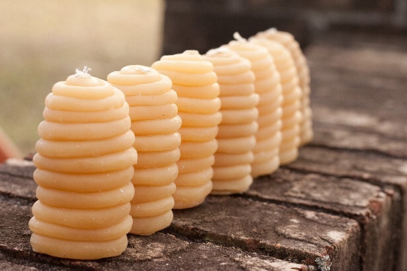 Sweet  Primitive Skep Candle - Pure Beeswax - Front Page Item