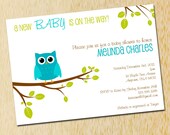 Owl baby shower invitation .... A New Baby....
