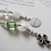 BEADED BOOKMARK - Have a Little Faith Book Thong in Bright Green with Believe and Cross Charms