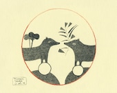 Two Dogs ORIGINAL pencil drawing- The Date