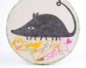 SALE - Clay Mouse Wall Art Drawing Mixed Media - The Mouse