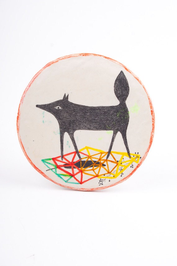 Clay Wall Art Dog Mixed Media Drawing - The Walk