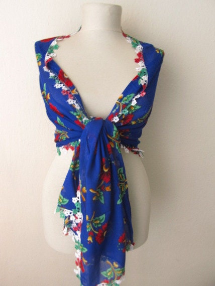Traditional  Turkish Flowers  Fabric Rectangle  Guipure  Scarf ..authentic, romantic, elegant, fashion