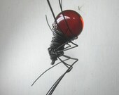 Blood Red Sun Catcher Window Spider Hanging Art  Made to Order