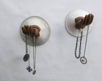 Steampunk Disembodied Hands Hat Rack Necklace Holder Odd Art