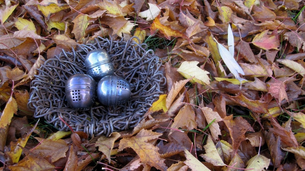 Barbed Wire Nest, With Eggs Unique Recycled Art