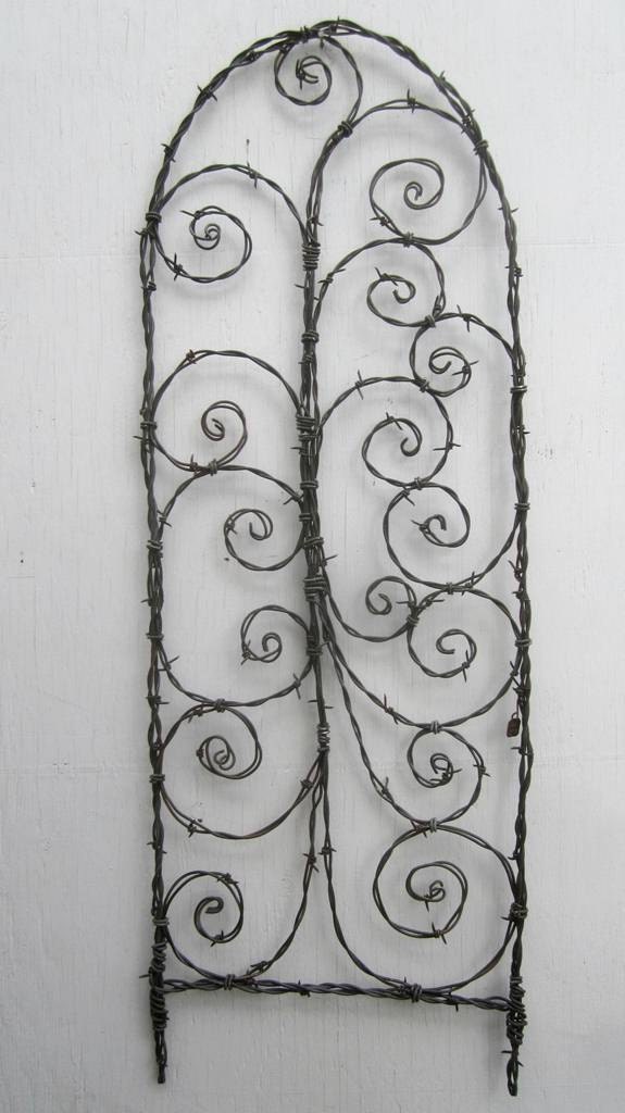 Beautiful Spirals Barbed Wire Trellis Garden Art