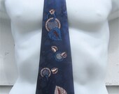 Vintage 1940's-1950's Swing Era Wembley Rayon Jacquard Necktie Rockabilly Mad Men Cravat