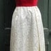 Vintage '60's Red Velvet and White Satin Brocade Maxi Christmas Dress or Evening Gown -small