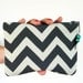 Seconds Sale Chevron Stripe Change Purse Gray on Gray Screenprinted and Recycled
