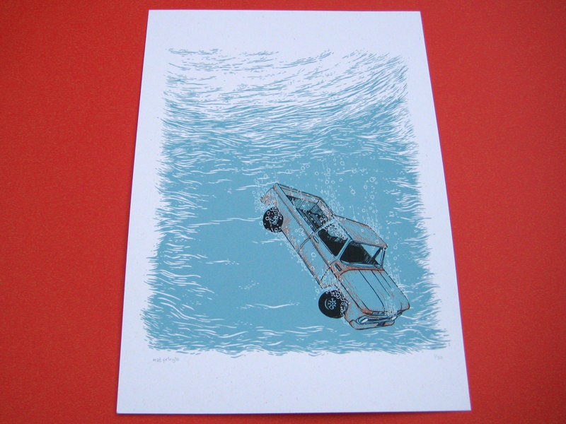 The Day Texas Sank to the Bottom of the Sea limited edition screenprint
