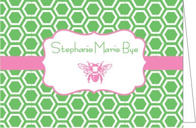Bumble Bee Mini Foldover Note Card - Set of 12