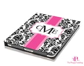 iPad Mini Case - Reverse Damask Personalized Monogram Tablet Book Cover