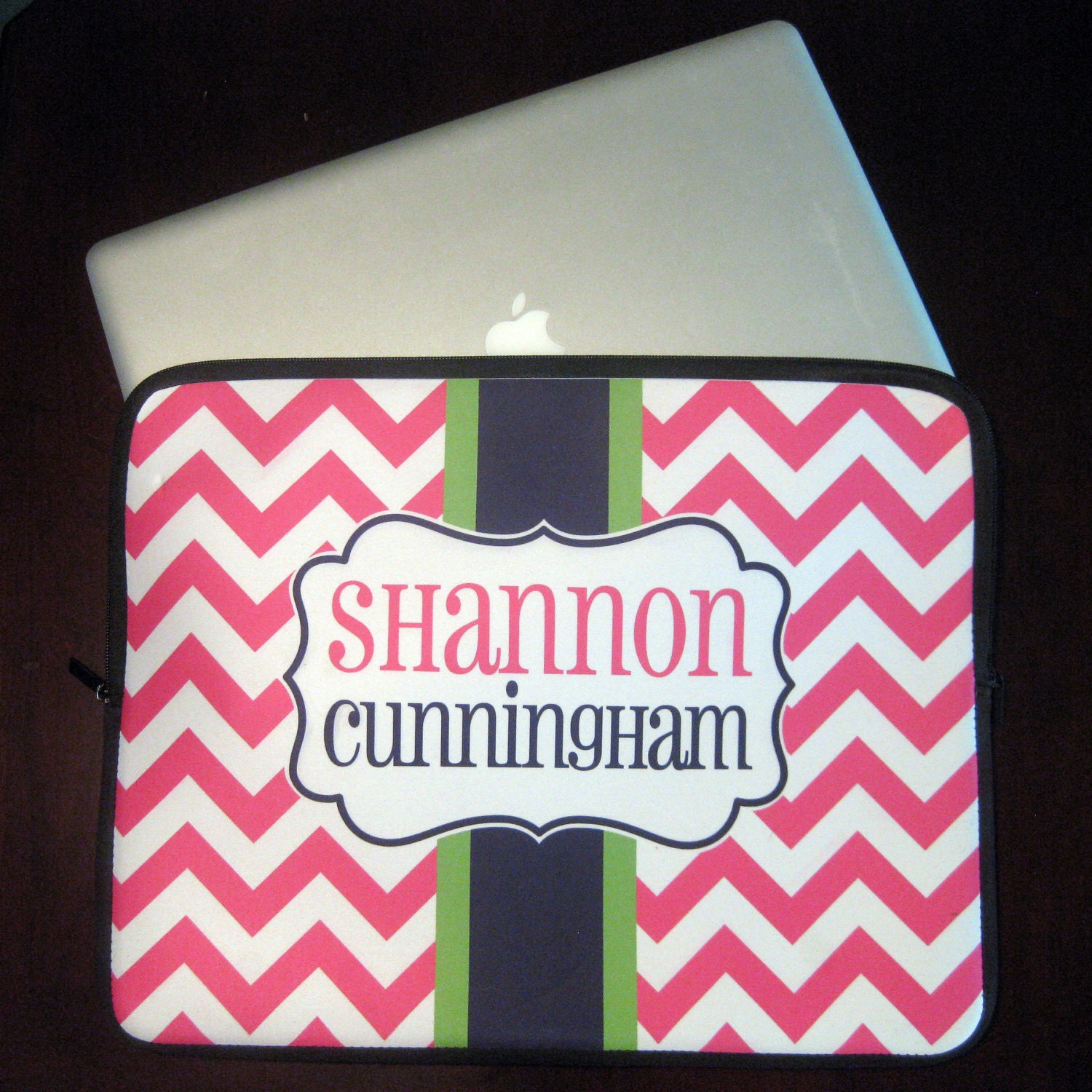 13" Laptop Case Personalized Monogrammed - Stripe