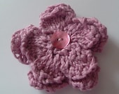 Pale Pink Flower Corsage Brooch - Non Allergenic - Bamboo Yarn