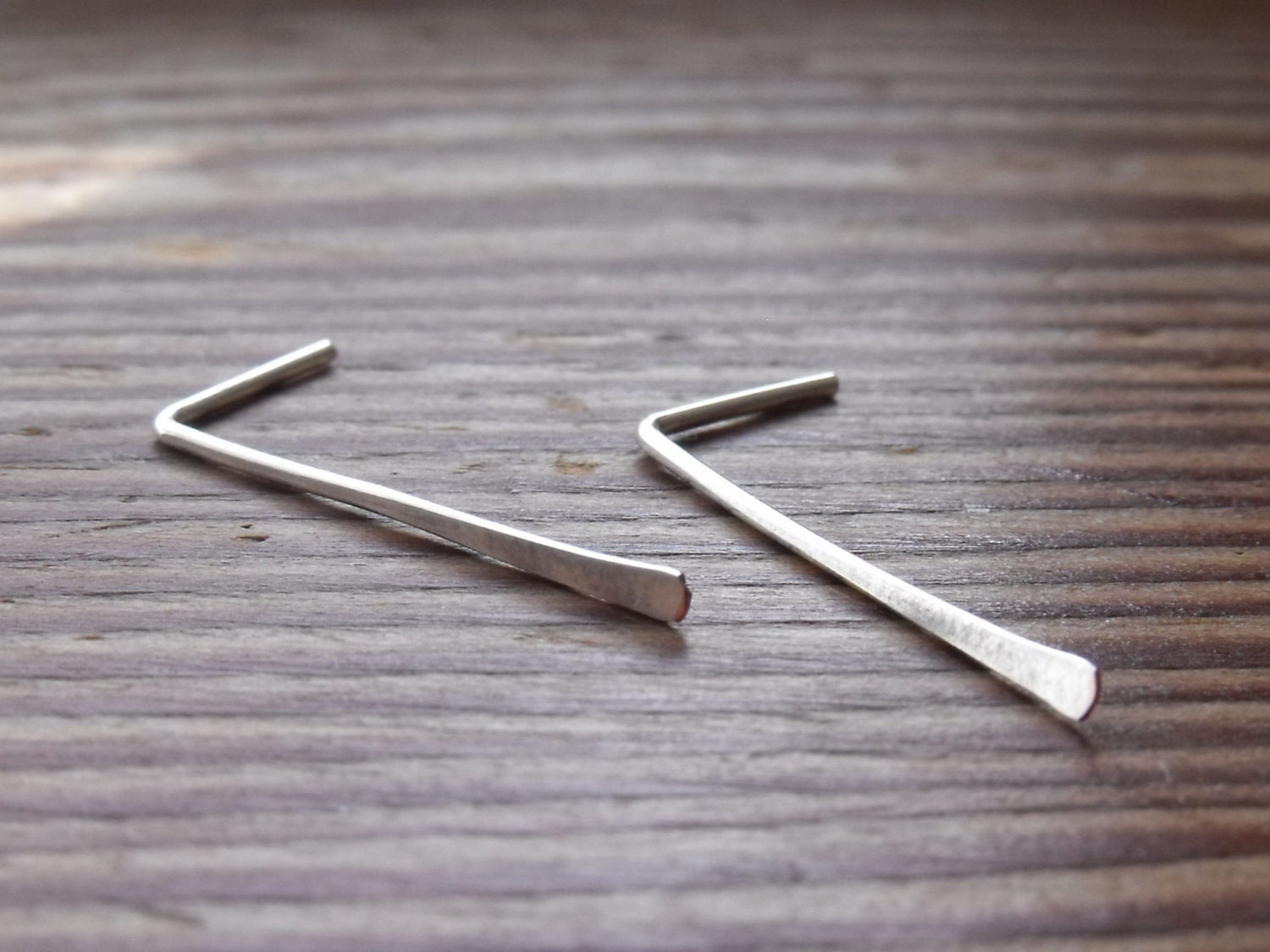 Minimalist Stick Post Earrings - Sterling Filled