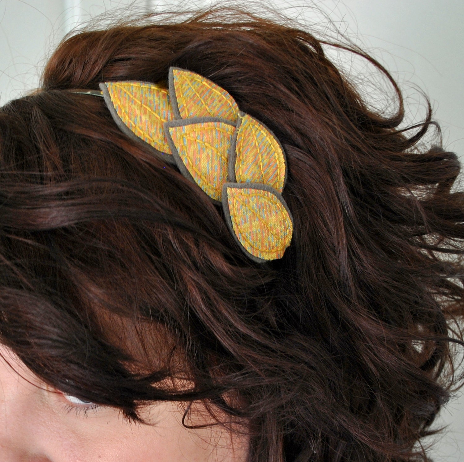 Mustard Headband - Vintage Marimekko Fabric