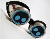 Cute Skull Steampunk Burning Man Goggles Rave Cyber Goth (CUSTOM LENS CHOICE)