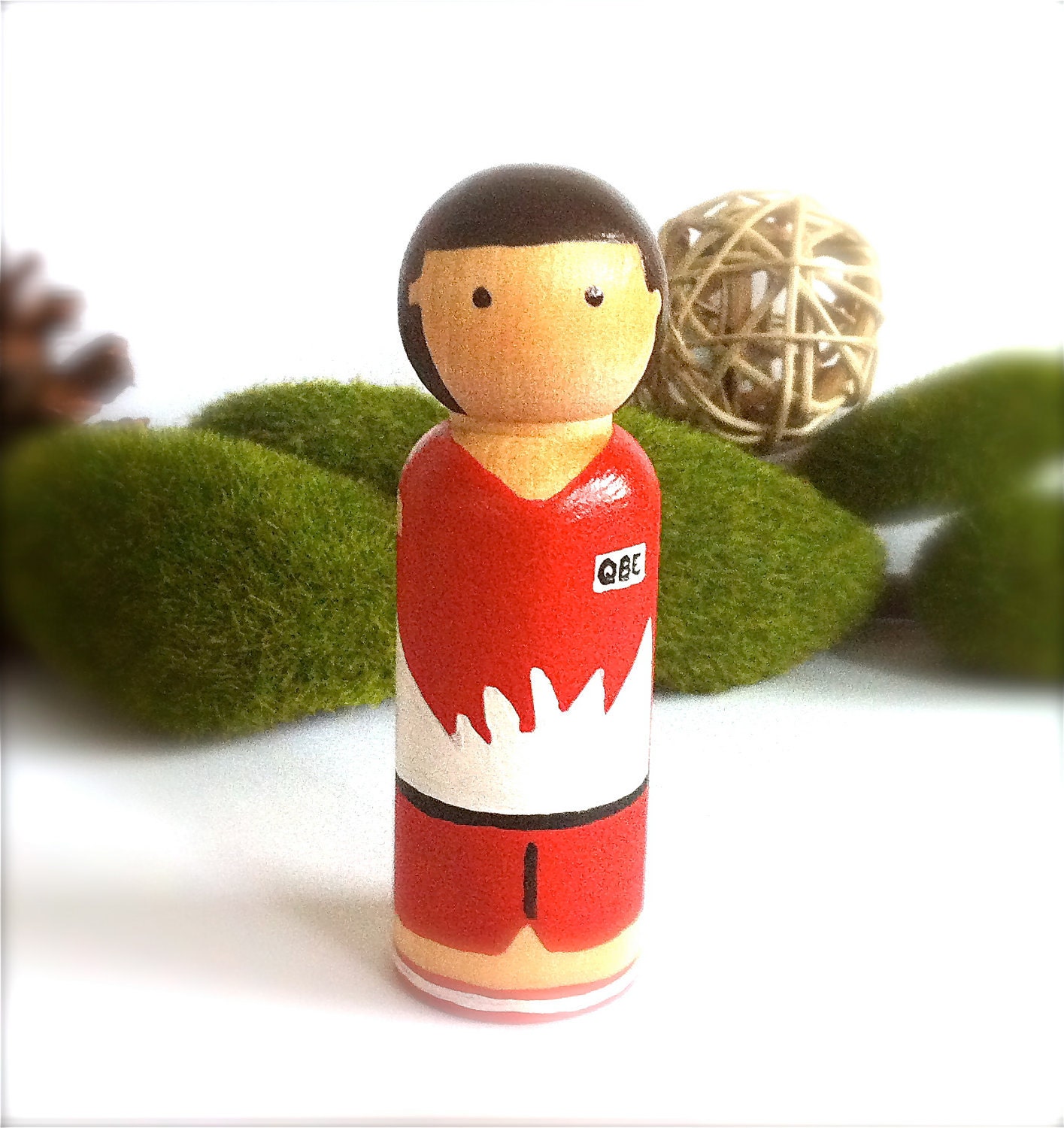 Custom Soccer Birthday Cake Topper Or Man Cave Sports Themed Decor  Wood Peg Doll Boys Ornament Yankees Baseball Football Soccer BasketBall