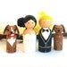 Custom WEDDING CAKE TOPPER with 2 Pets Dog Cat Keepsake Wedding Cake Toppers Cake Topper Bride and Groom Family of 4 Cute Peg Doll