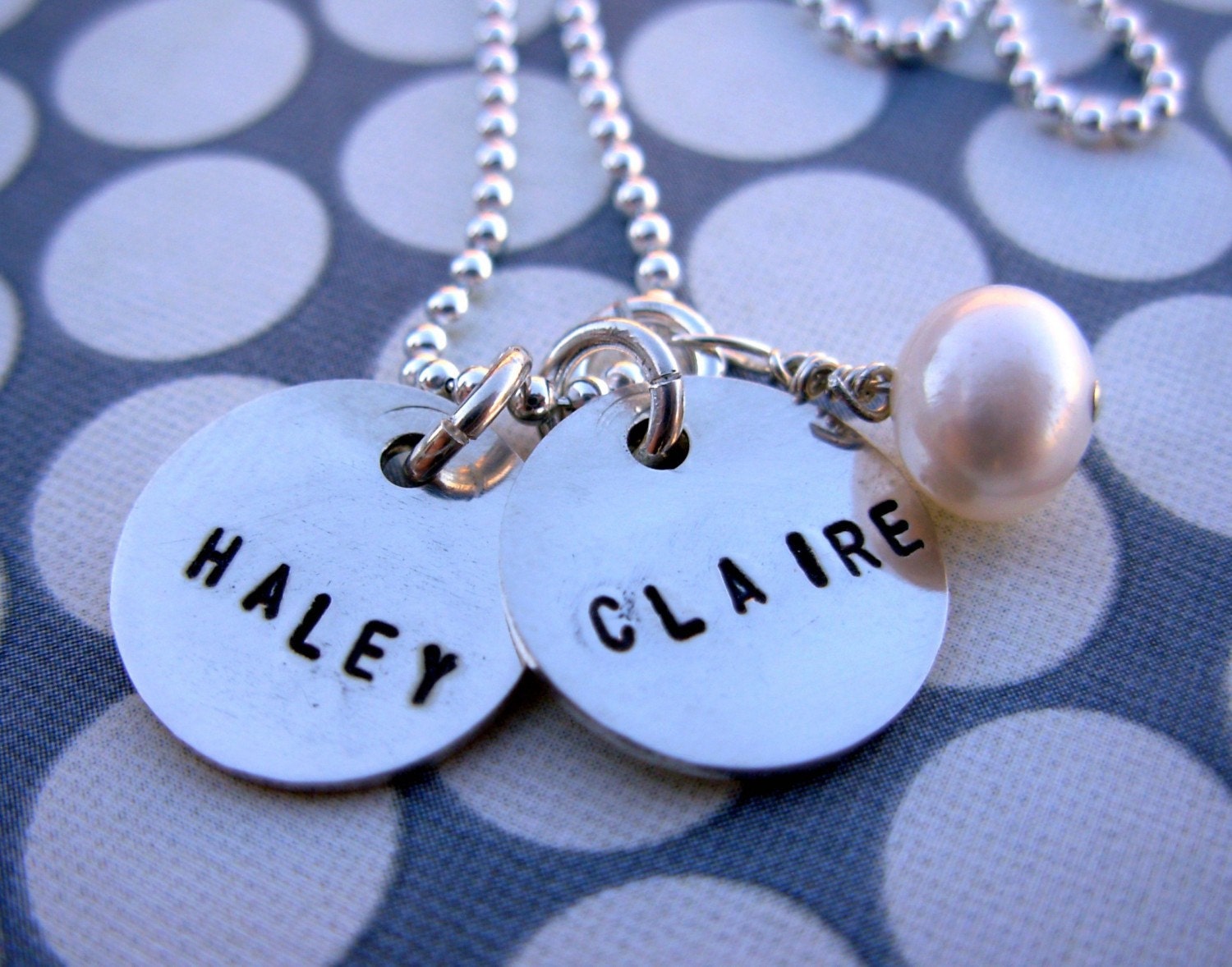 Sterling silver teeny tags necklace with charm