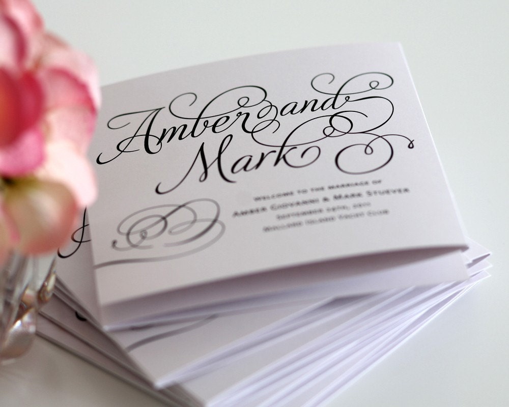 Tri Fold Programs, Charming Script Design, Purchase this Deposit to Get Started