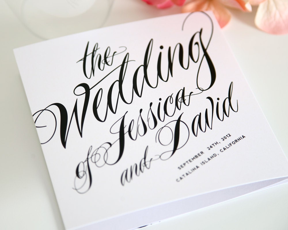 Ravishing Script Ceremony Programs, Purchase this Deposit to Get Started