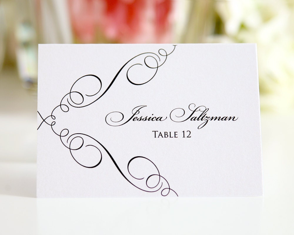 Place Cards or Escort Cards for Your Wedding, Swirled Design Deposit
