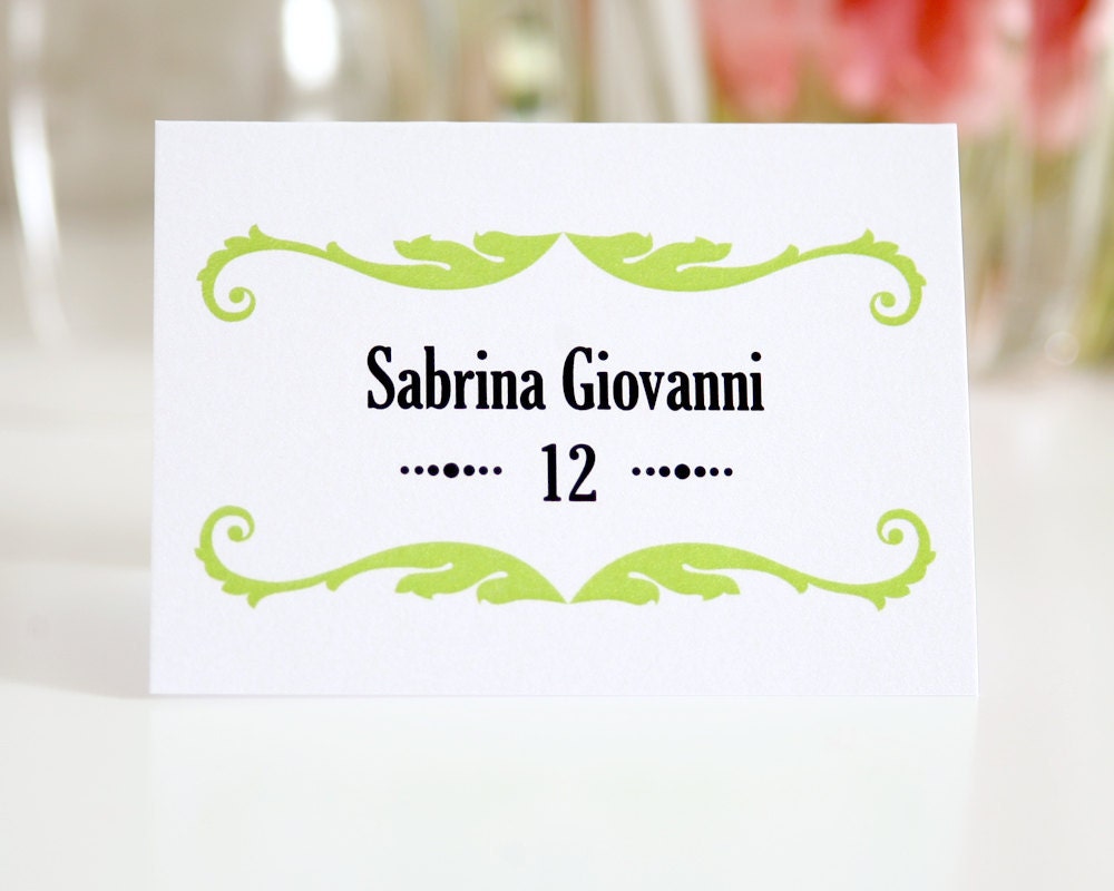 Shabby Chic French Place Cards or Escort Cards for Your Wedding, Retro Frame Design Deposit