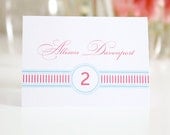 French Wedding Place Cards or Seating Cards, French Stripes Design Deposit