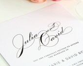 Vintage Glam Wedding Invitation - Calligraphic, Unique, Modern Wedding Invitation - Deposit
