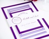 Purple Wedding Invitation - Modern Circle Logo Wedding Invitation for a Unique Mod Wedding - Invitation Sample Set