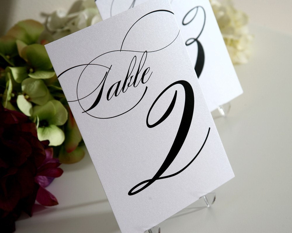 Table Numbers - Set of 15, Black Ink, Perfect for your Wedding, Event or Party