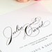 Wedding Invitation Suite - Vintage Glam Design - Modern, Vintage, Hollywood 1940s Wedding Invitation with Large Names in White - Sample Set