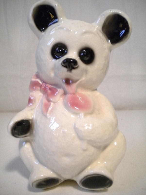Vintage Old Teddy Bear Vase