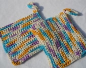 50 Percent Off Set of Two Crocheted Cotton Pot Holders ON SALE