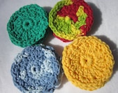 Relay for Life Cancer Research Crocheted Facial Scrubbies One Set of Three You Pick