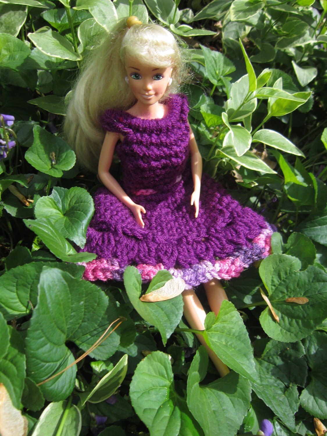 Crochet Barbie Dress in Party Purple
