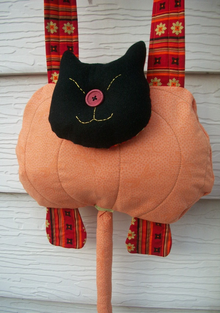 CAT Handbag Orange Pumpkin Cat Purse