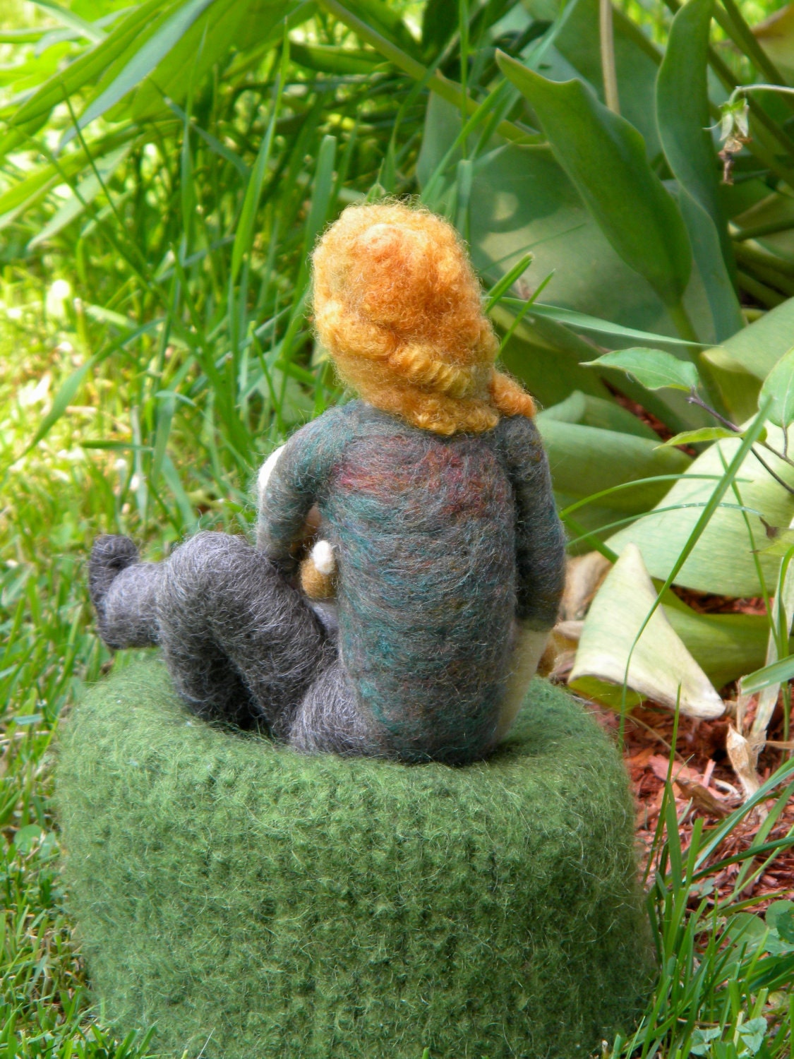 Needle Felted Mother nursing baby.  "Anywhere with you."