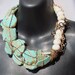 Thoe- Turquoise Slabs and Chain Necklace by Ashlee Collection on Etsy