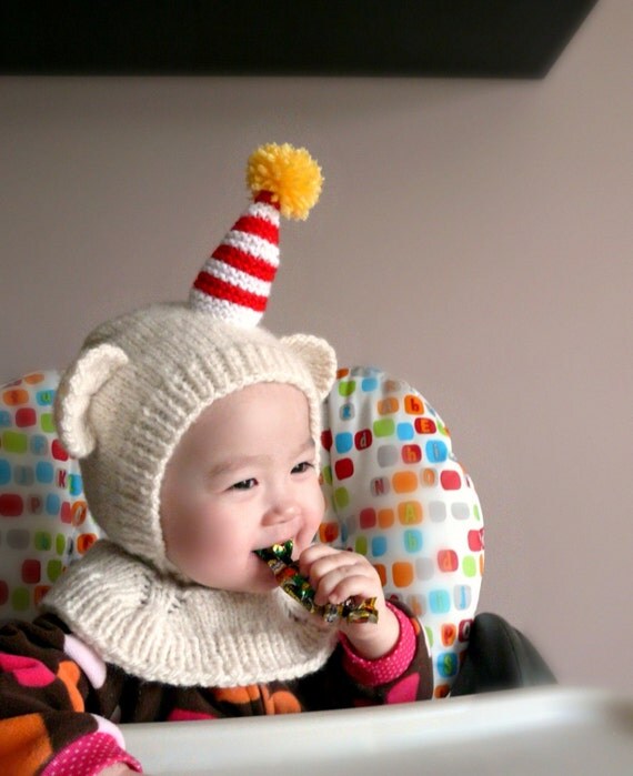 NEW---NEW---NEW Clown Bear coverall Hat. 12-24months