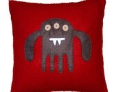 Felt Brown Monster Pillow