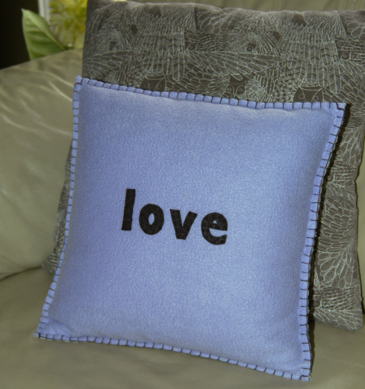 Love & Sheep Pillow - Custom monogram with initials and personalized for boy or girl, birthday gift, nursery or home decor.