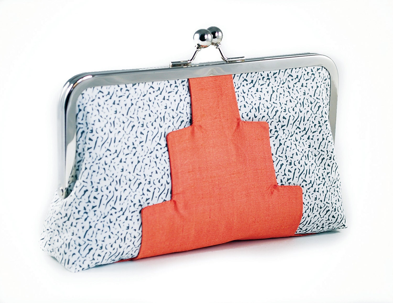 ON SALE Was 70 now 50 Silk clutch bag with art deco shape