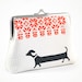 Purse with dachshund and folk pattern